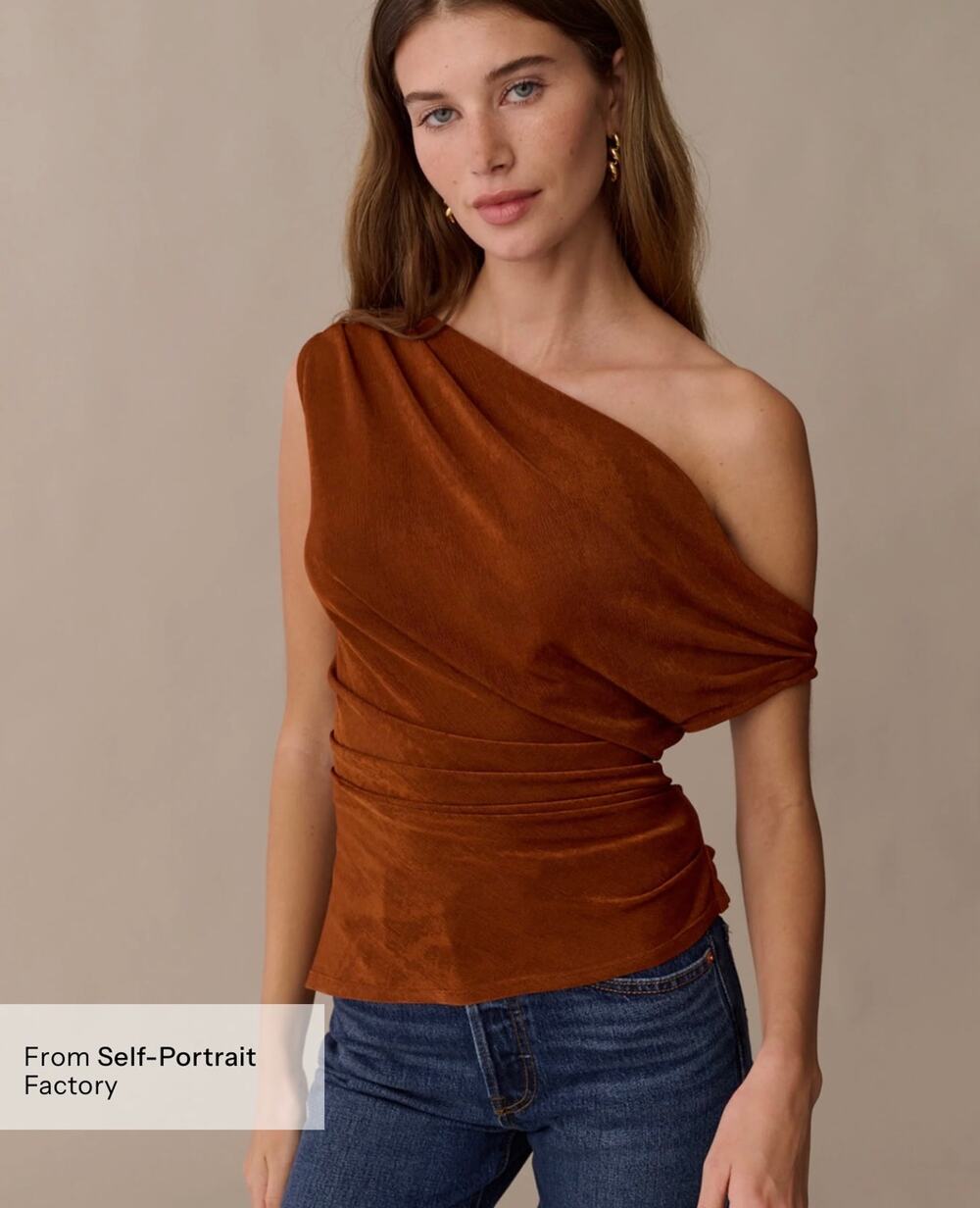 New Kourt Myrine rust blouse top $97 size 2